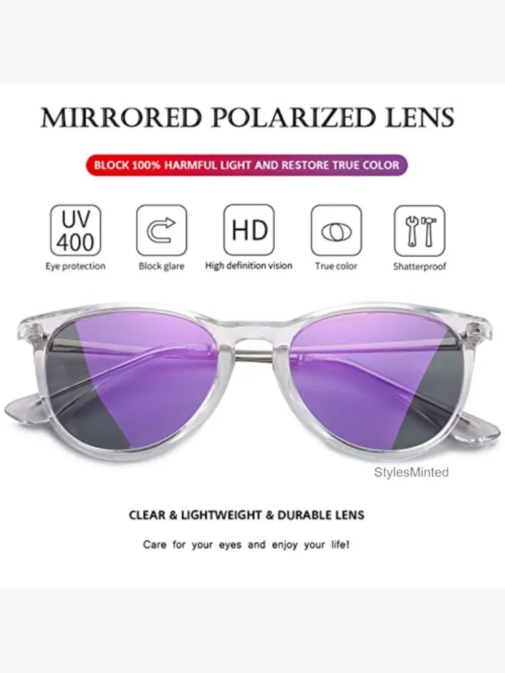 Polarized Kids Sunglasses 100% UV Protection Round Wrap Fit